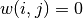 w(i,j) = 0